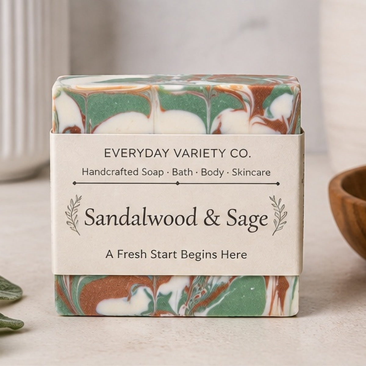 Sandalwood & Sage - Handcrafted Bar Soap